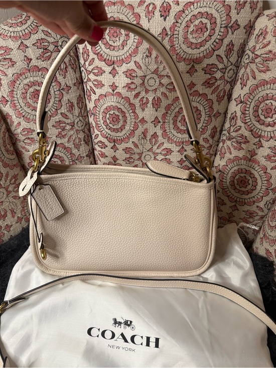 Coach Handbags - Coach Cary Pebbled Leather Shoulder Bag in Chalk